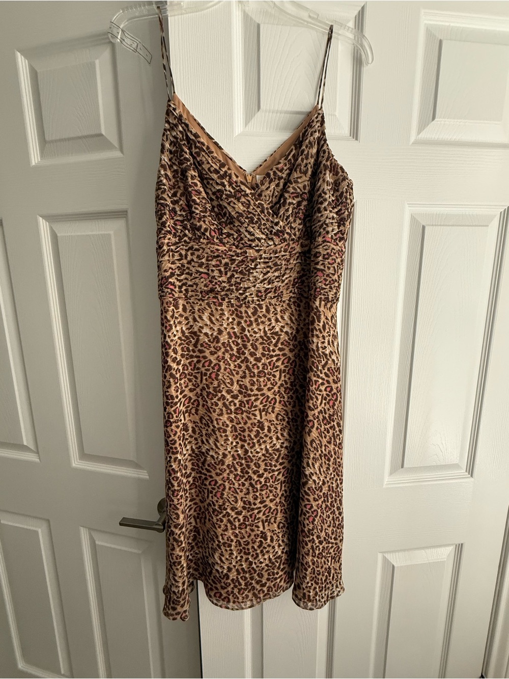 Harold's Leopard-Print Midi Slip Dress in Brown and Tan